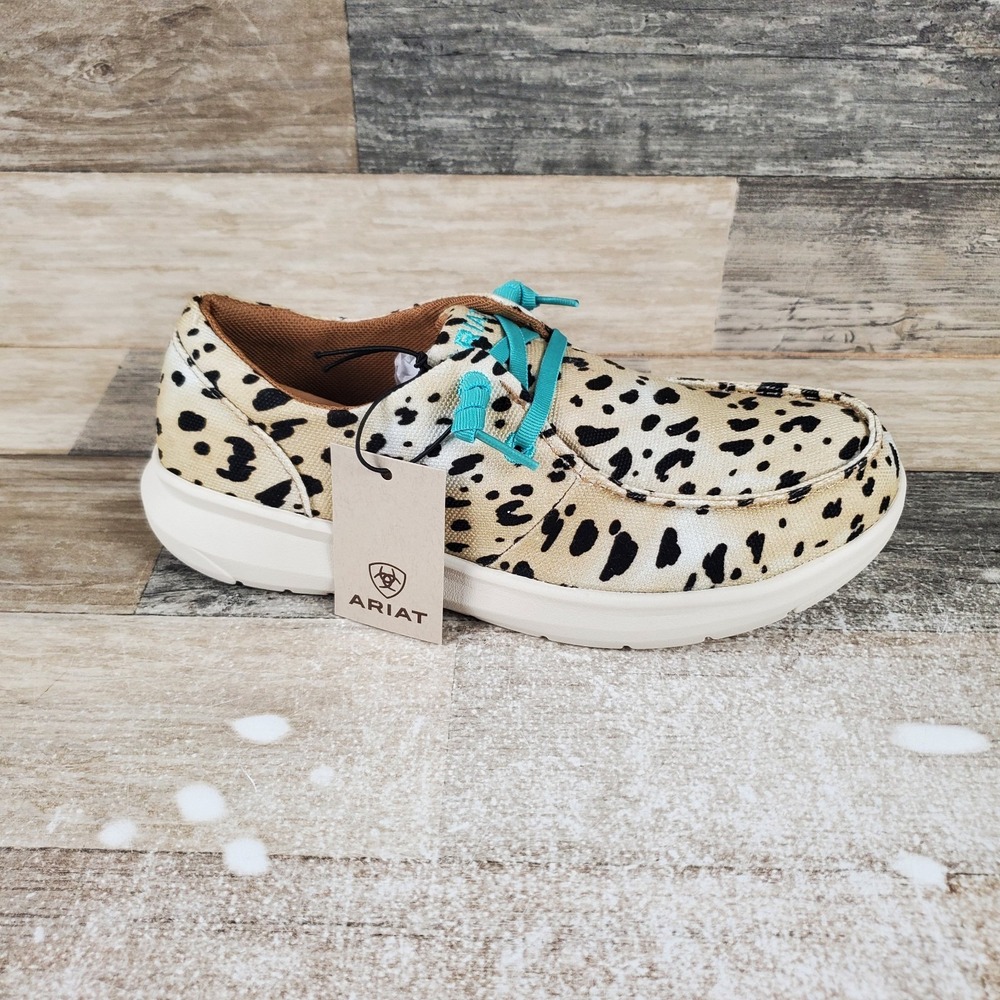 Ariat Hilo Womens Shoes Sz 6.5 B Beige Washed Animal Print Slip On Sneakers